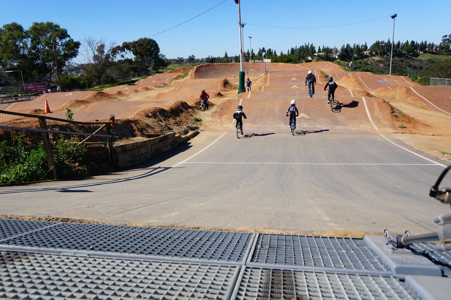 The San Diego BMX dirt track with rollers, berms and the start hill
